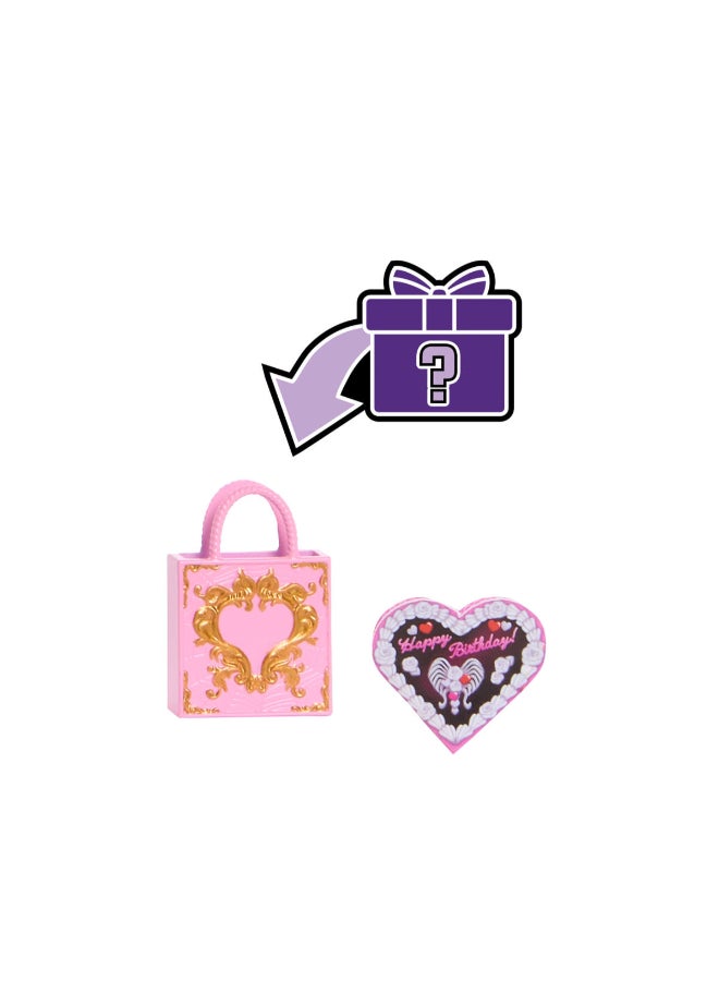 مونستر هاي Scary Sweet Birthday Doll, Cupid Asteria in Pink and Red Party Dress with Themed Accessories like Invite, Balloon, Gift and More - Image 3